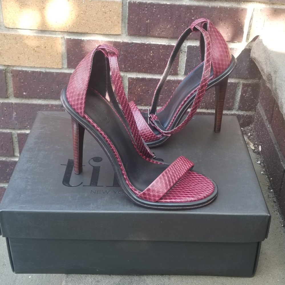 Tibi Amber Wineberry Loop Strap Around Sandals - image 3